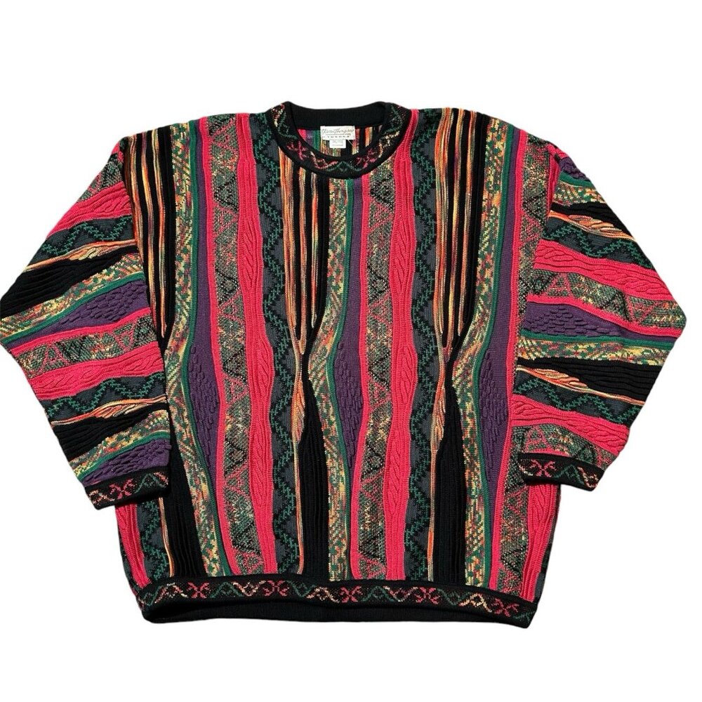 Norm Thompson Tundra | Coogi Style 3D Knit Sweatshirt | Vintage | Large